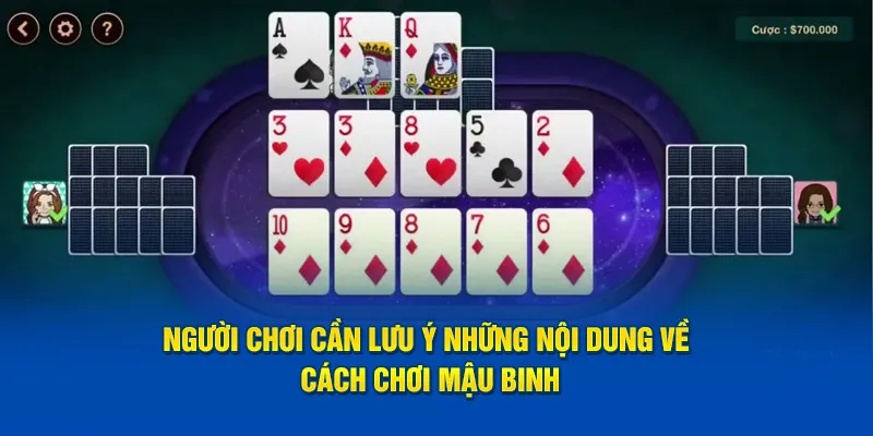 Người dùng cần lưu ý những nội dung về cách chơi mậu binh